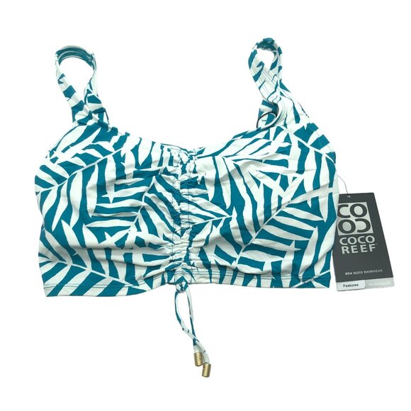 Coco Reef Perfectionfit Underwire Bikini Top White/Teal Adjustable Straps 34C - Picture 3 of 7